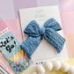 Large Denim Blue Pinwheel Bow