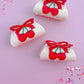 Red Cherry Bow Medium Claw Clip