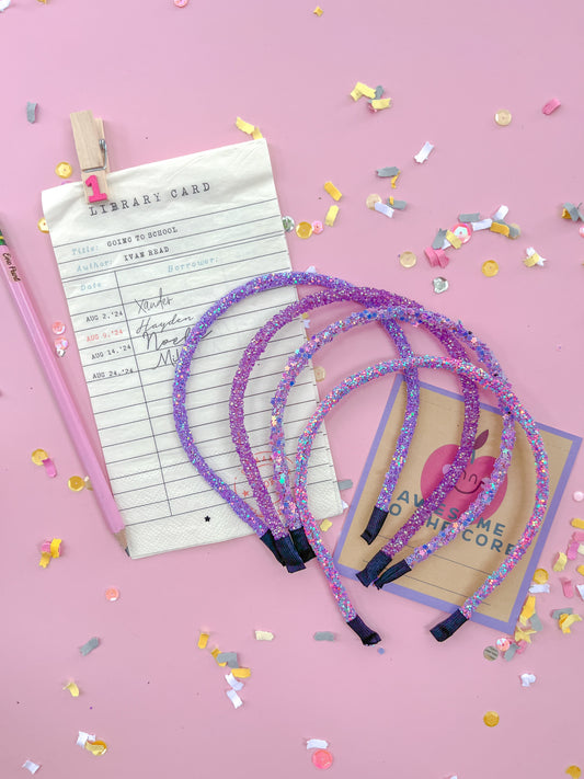 1 Purple Surprise Glitter Headband For Girls