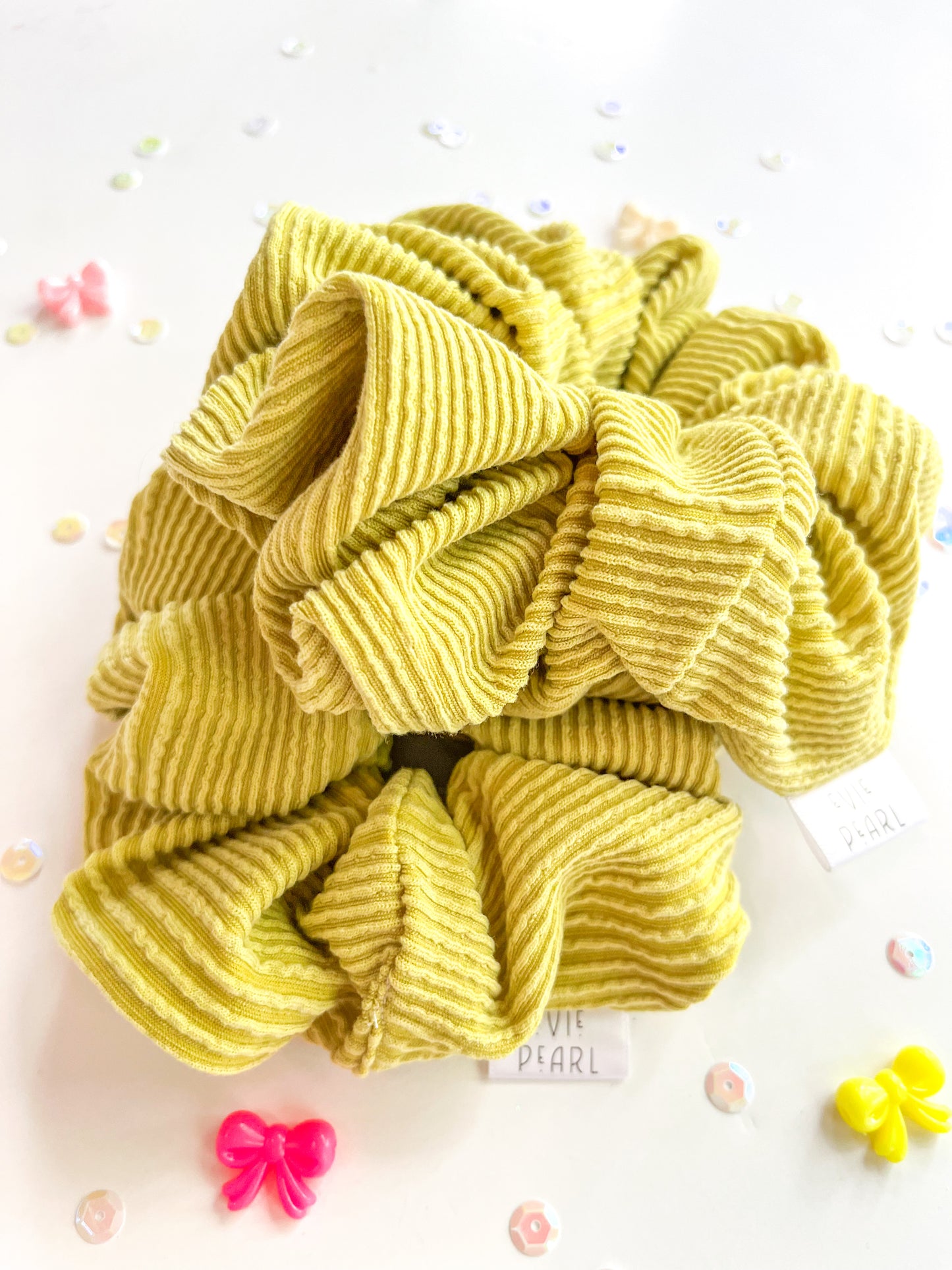 Lime Ribbed Oversized Scrunchy