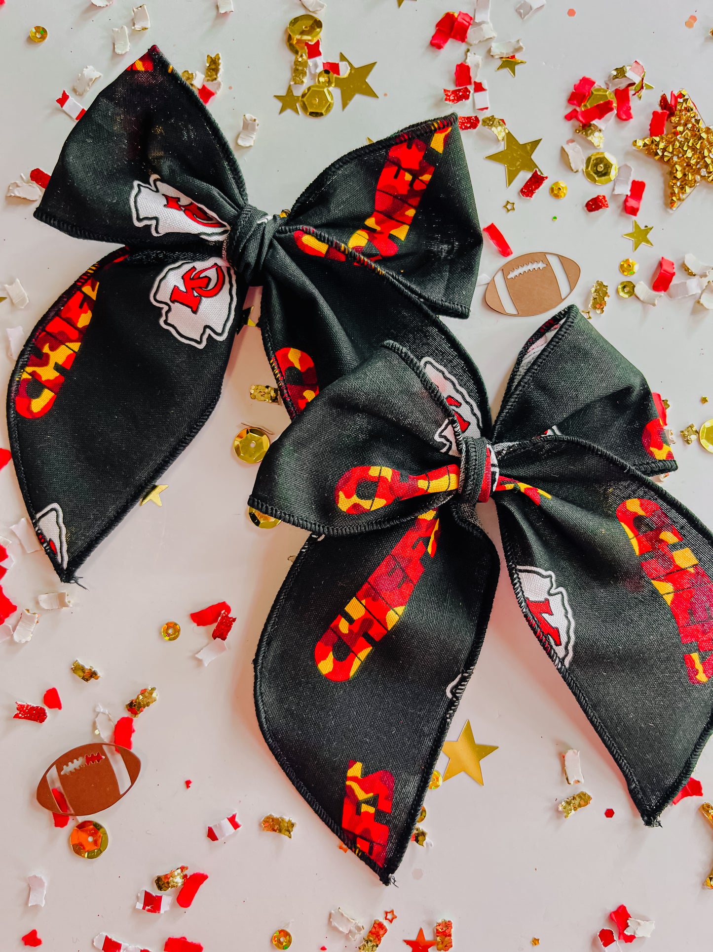 Black Chiefs KC Oversized Bow