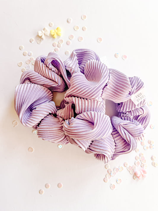 Lilac Silk Crinkle Oversized Scrunchy