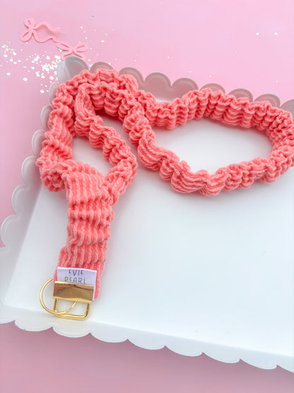 Coral Ribbed Teacher Gift Set- Lanyard| Knotted Headband| Scrunchie
