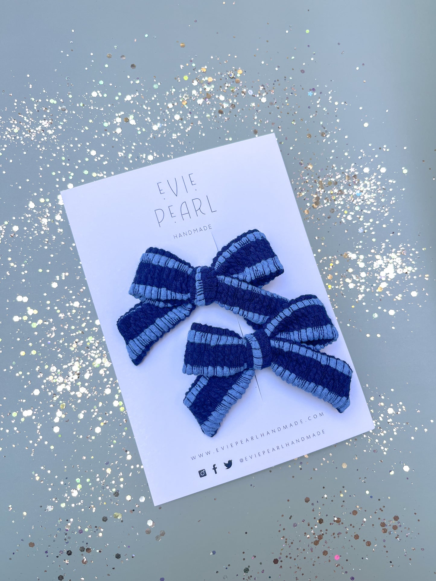 Blue Stripe Small Pinwheel Pigtails