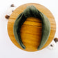 Rich Green Soft Ribbed Knotted Headband for girls and women