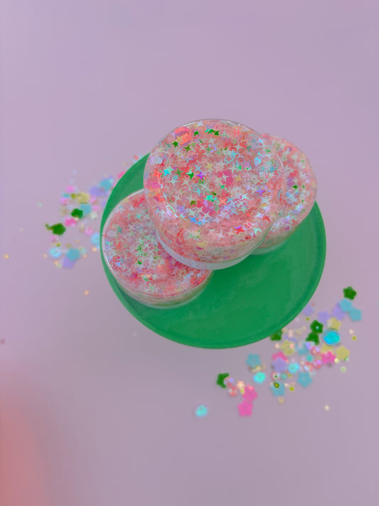 Pink Multicolored Star Hair Glitter Gel