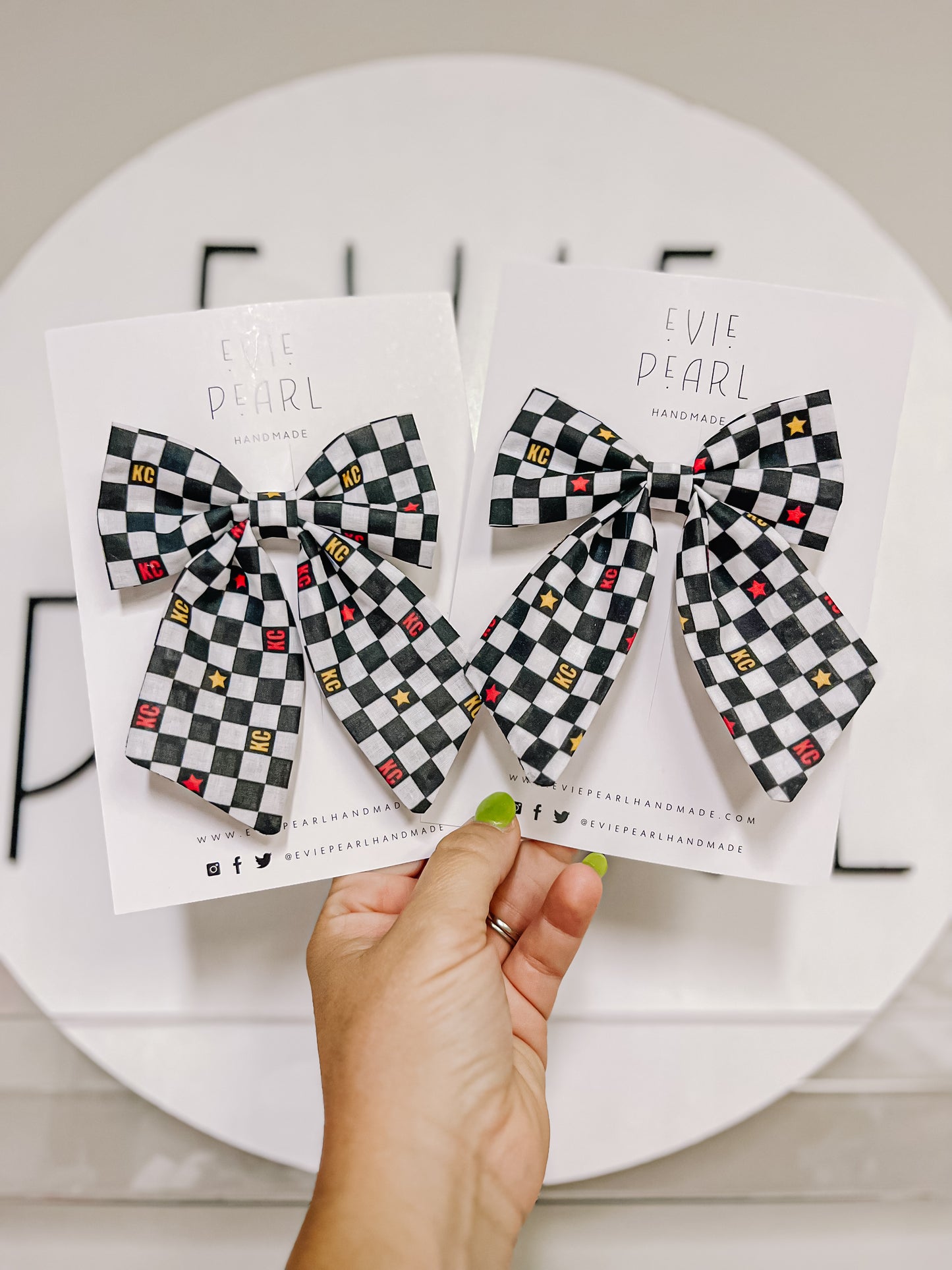 Black| Checkered KC Sailor Bow