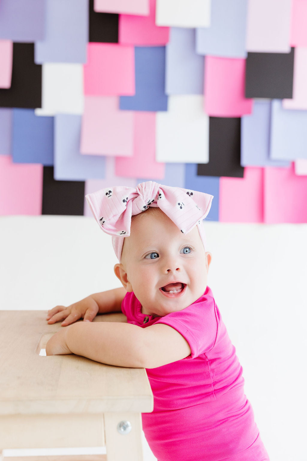 Pink|Skull Baby Bow Turban