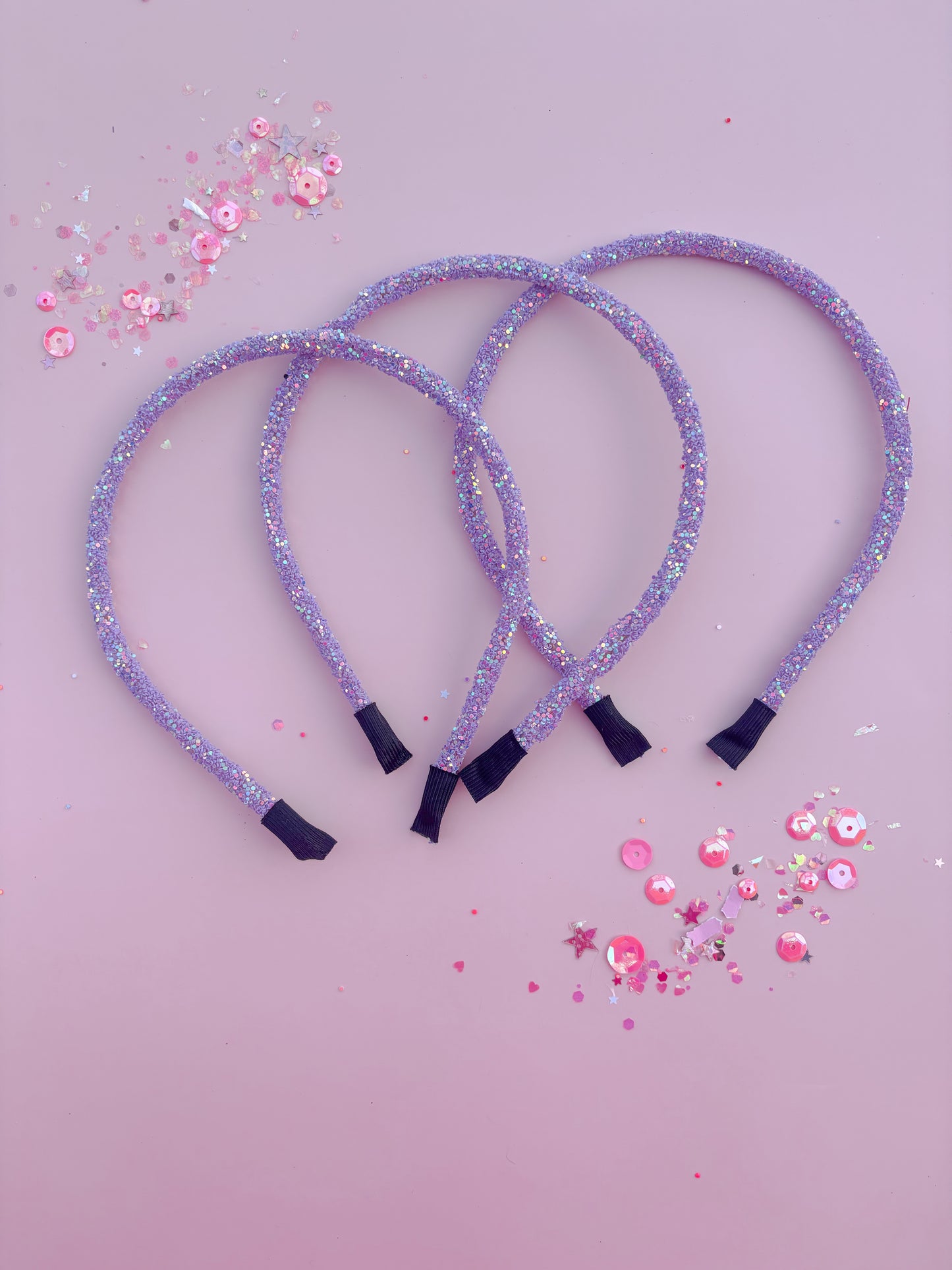 Purple Glitter Headbands for Girls