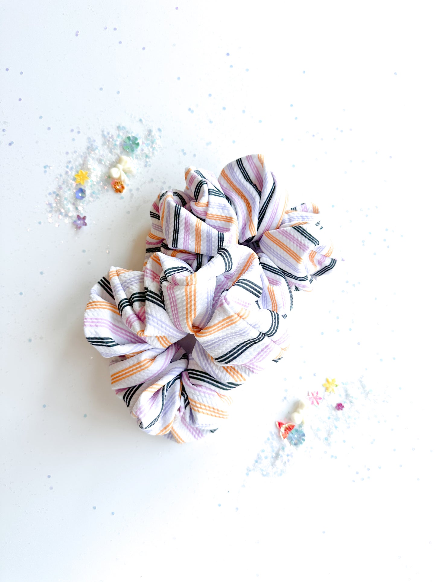 Black White Orange Purple Oversized Scrunchy