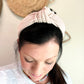 Latte Ribbed Knotted Headband