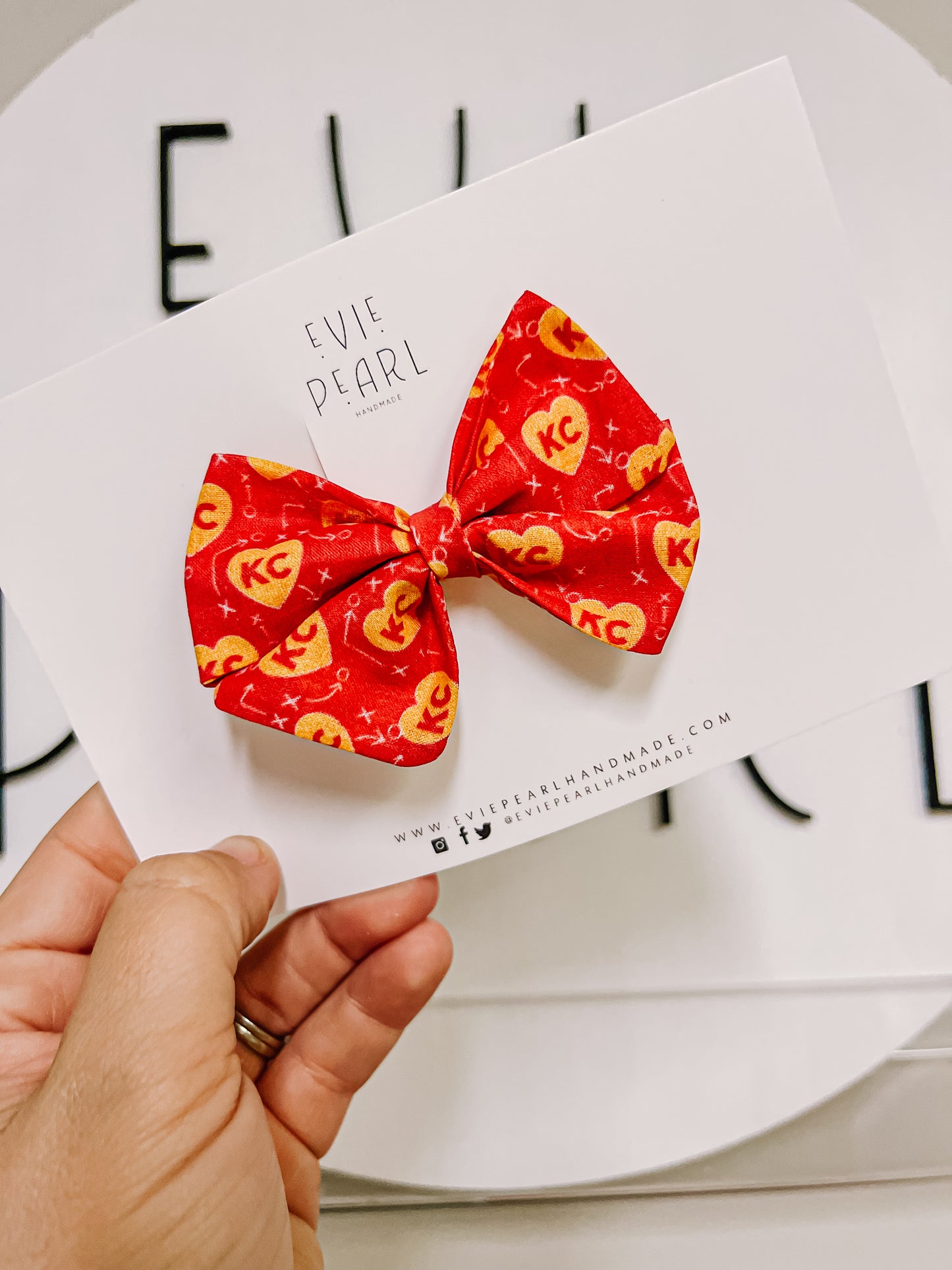 Red| KC Heart Bow