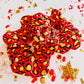 Red Gold Leopard Girls Scrunchy