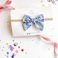 Small Blue Green Floral on nylon headband