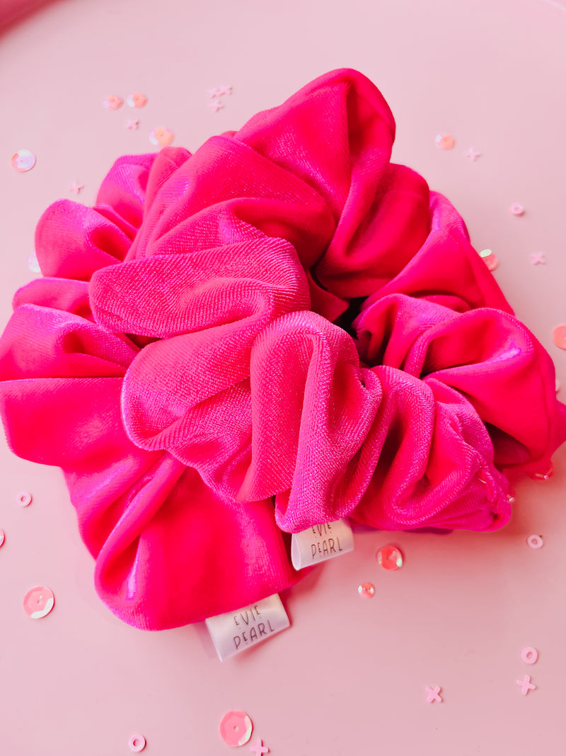 Hot Pink Velvet Oversized Scrunchie