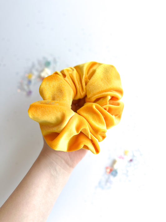 Yellow Velvet Oversized Scrunchy
