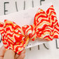 Red Gold White ZigZag KC Print Baby Bow Turban