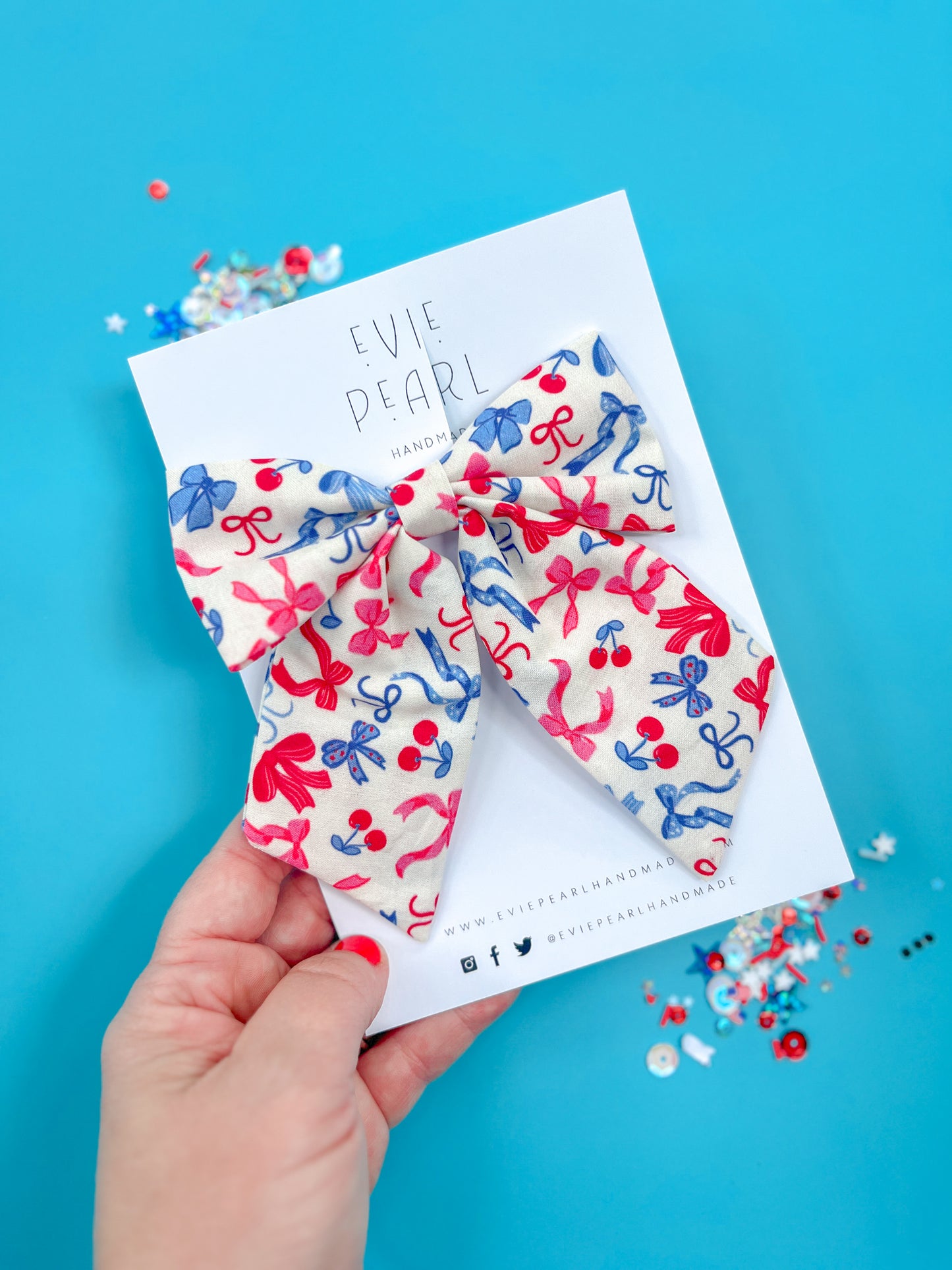 4th of July Bows on Bows Medium Sailor Bow