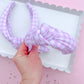 Pink Gingham Knotted Headband