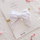 White Velvet Small Bow