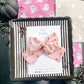 Pinky Peach Stars Chunky Hair Bow