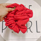 Red Ribbed Oversized Scrunchy