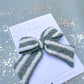 Green Stripe Large Pinwheel Bow