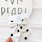 Cream Black Polka Dot Medium Sailor Hair Bow