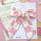 Pink White Checkered XL Pinwheel Bow