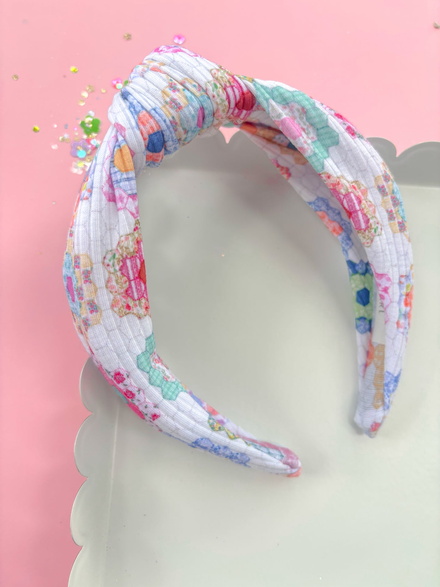 Heirloom Daisy Patchwork Knotted Headband for girls & women