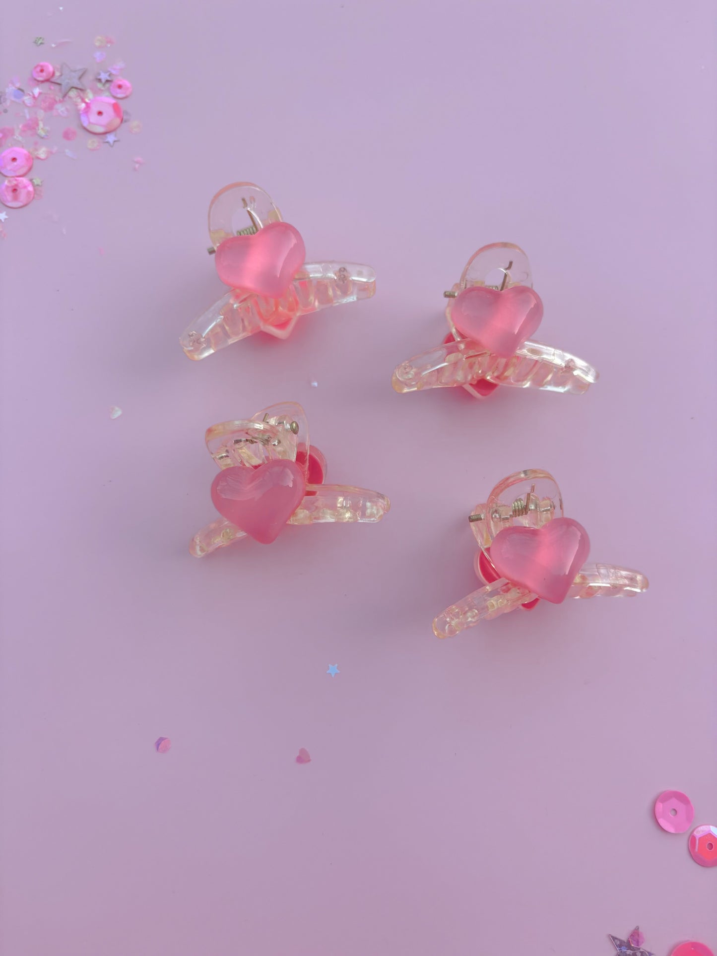 Pink Heart Mini Claw Clip