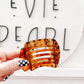 Brown Tortoise Shell Flat Medium Claw Clip