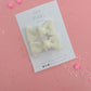 Crisp White Ribbed Knot Bow Pigtails
