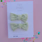 Sage Green Knot Bow Pigtail Set