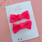 Flamingo Pink Knot Bow Pigtails