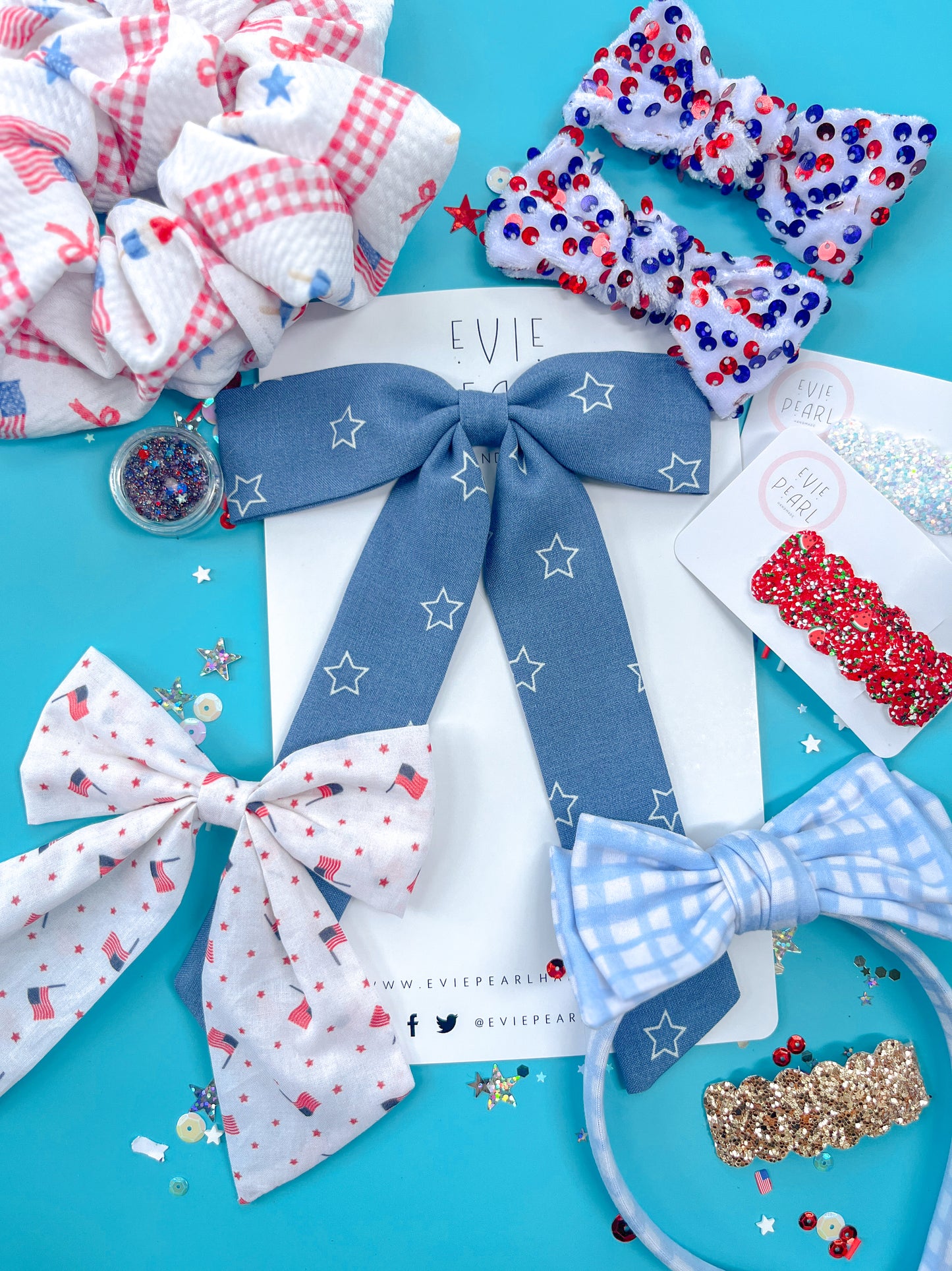 USA Flag Medium Sailor Bow