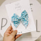 Teal small quilt bow