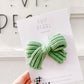 Green Knit Hair Bow