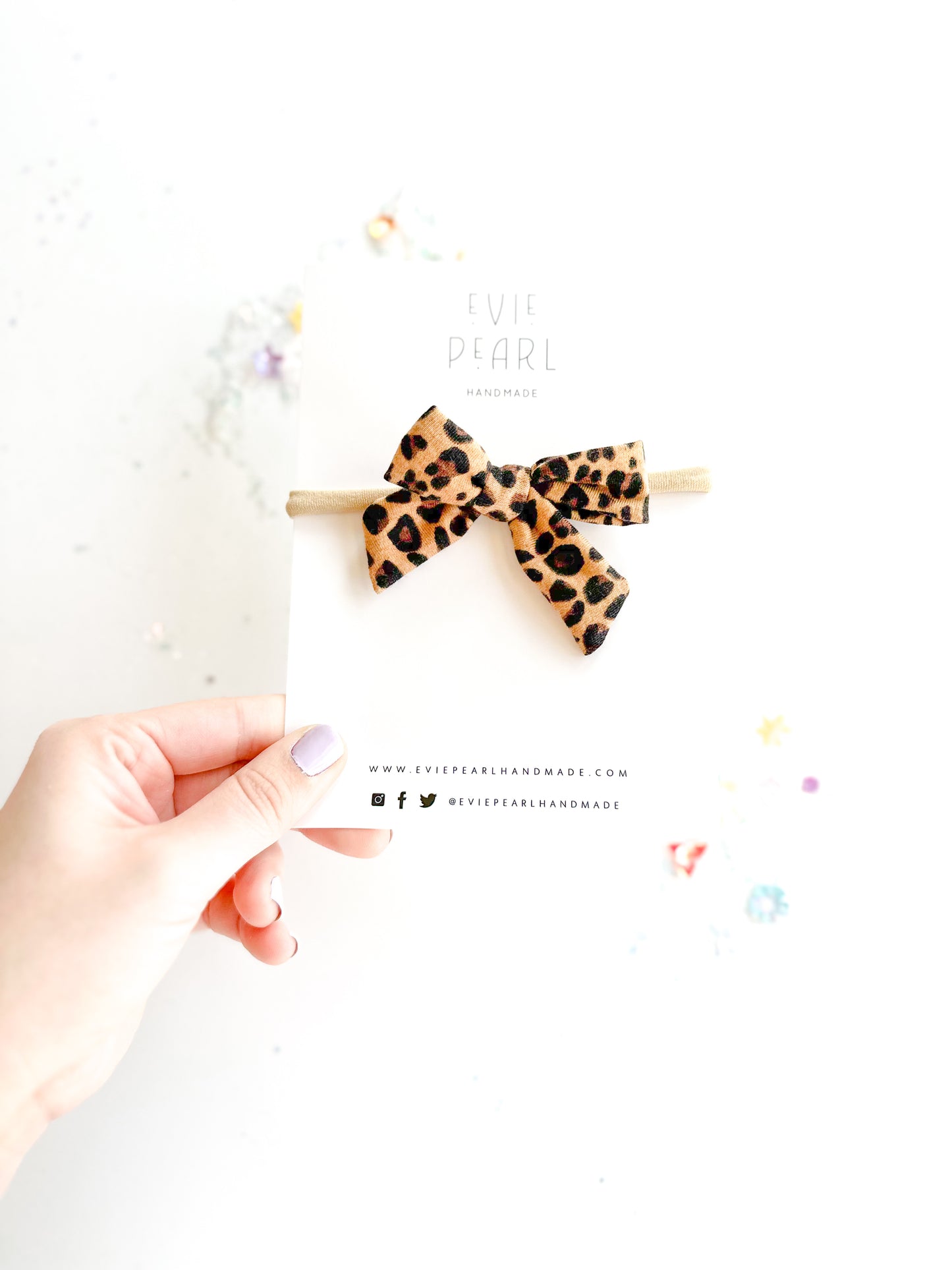 Leopard Small Pinwheel Nylon Headband