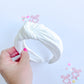 White Solid Knotted Headband