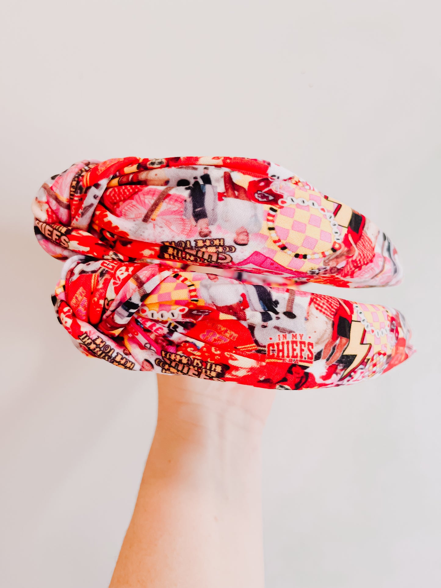 Pink In My Chiefs Era Taylor Swift Knotted Headband for Girls & Women