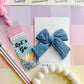 Large Denim Blue Pinwheel Bow