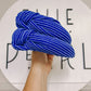 Royal Blue Ribbed Knotted Headband