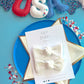 Crisp White Ribbed Knot Bow Pigtails