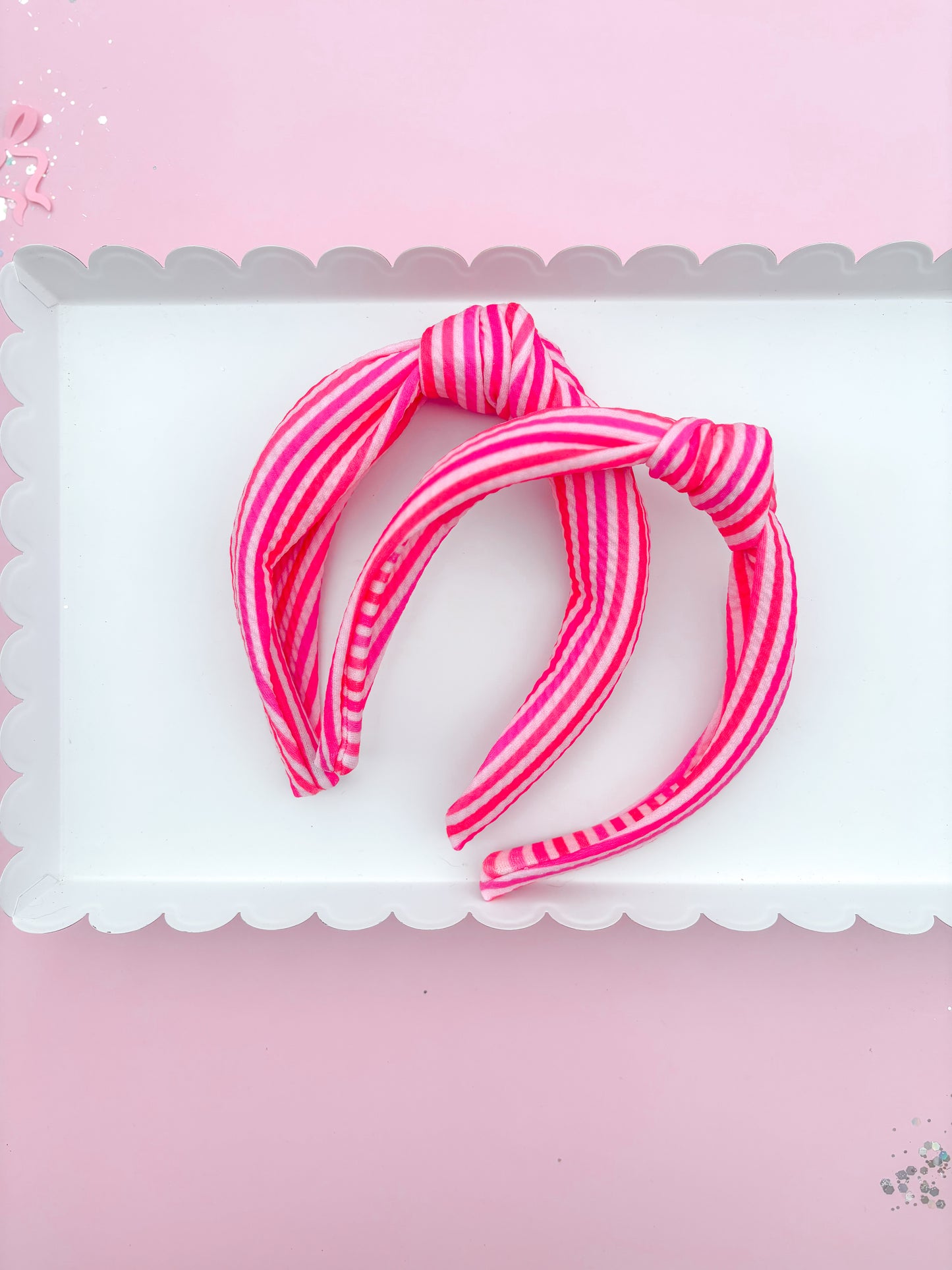 Pretty in Pink Stripe Knotted Headbands