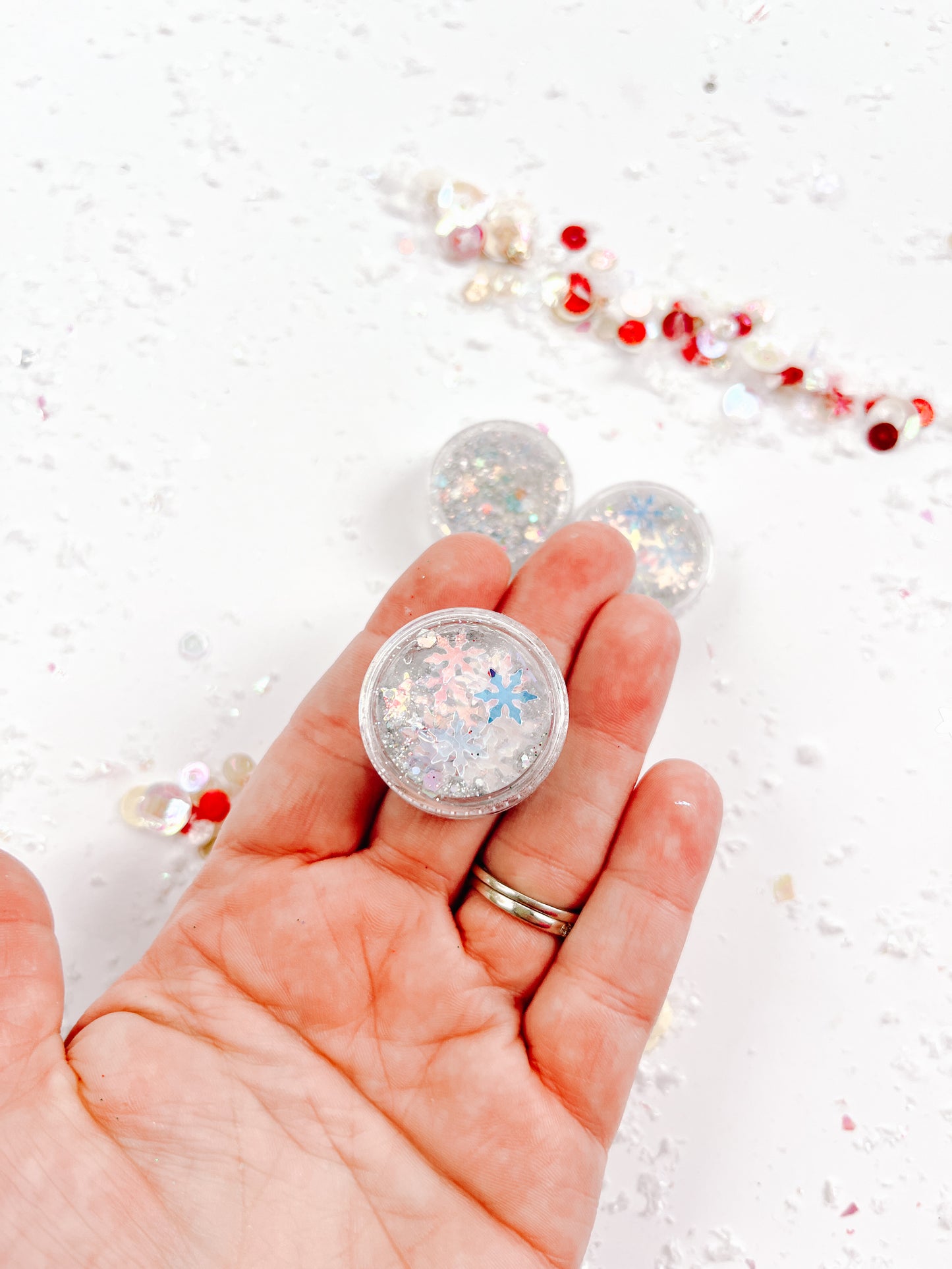 White Silver Sparkle Snowflake Hair Glitter Gel