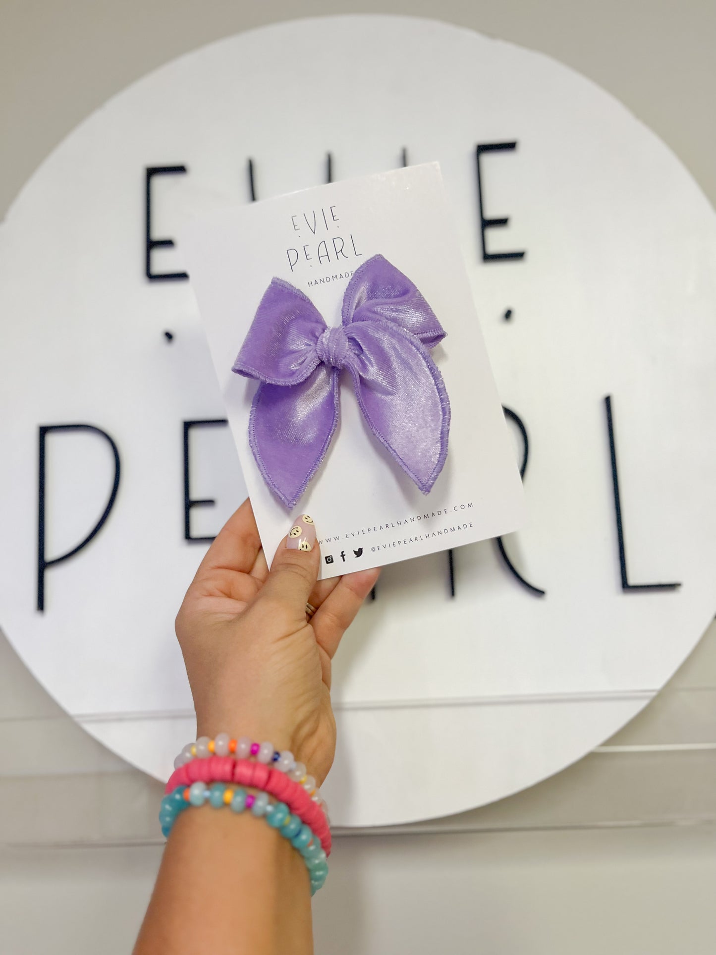 Lilac velvet Small Bow