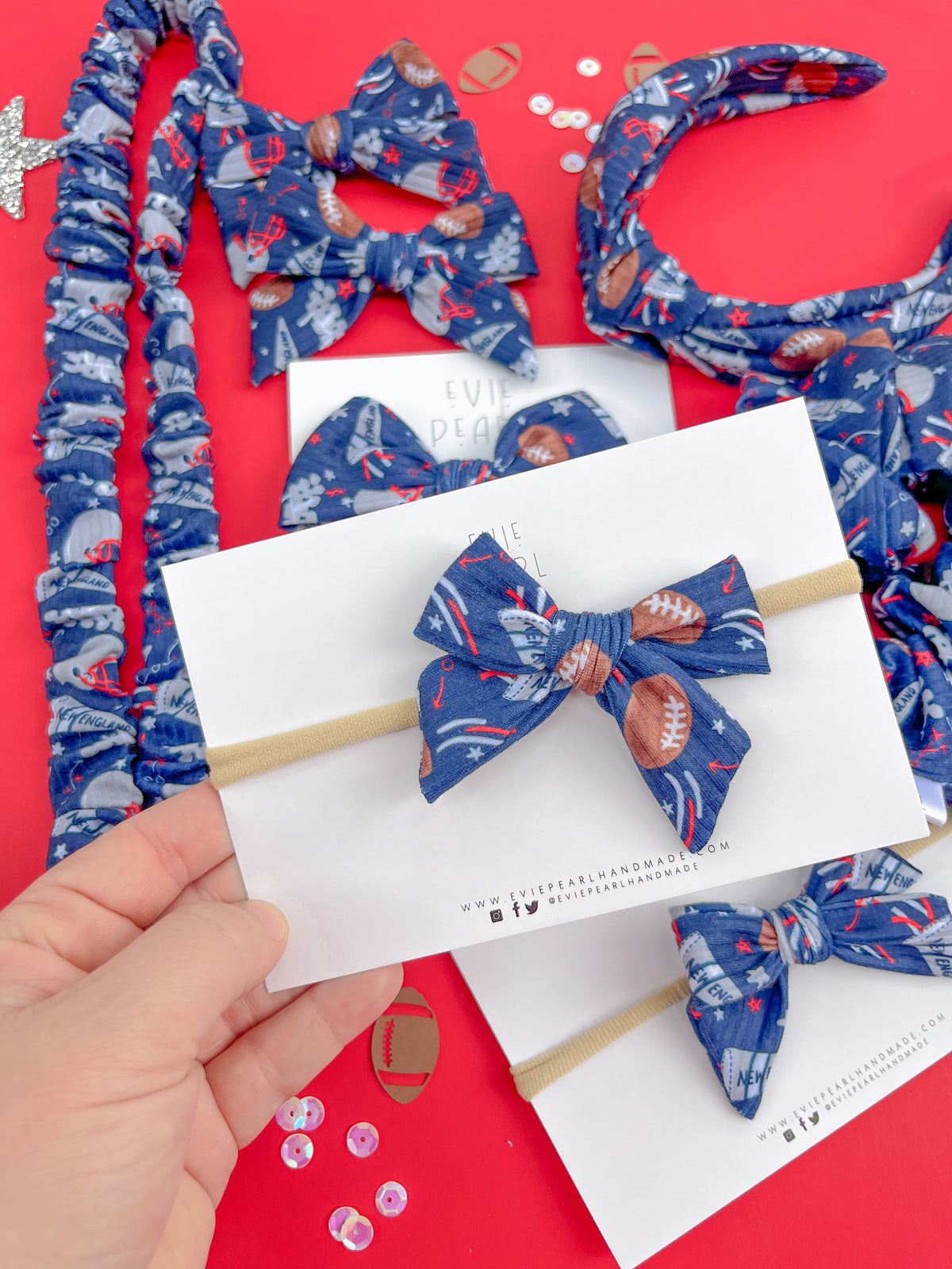 New England Patriots Hair Accessories | Bows, Scrunchies & Headbands