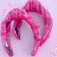 Pink Tweed Knotted Headband for Girls & Women