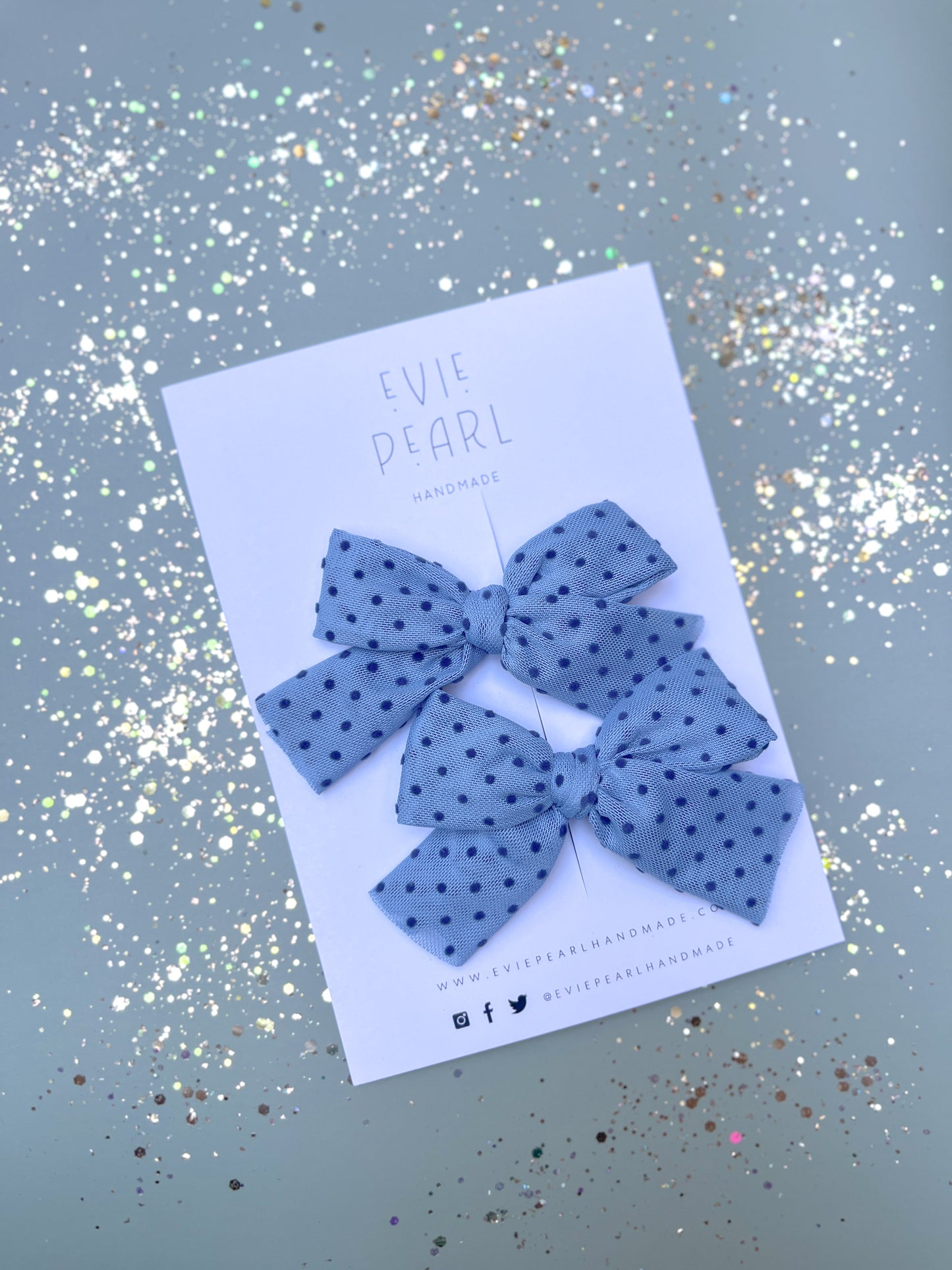 Blue Polka Dot Pigtails